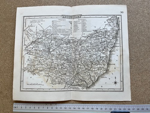 Suffolk antique county map