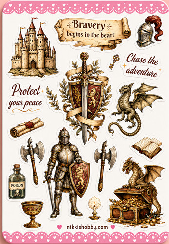 Medieval fantasy sticker sheet - sticker,