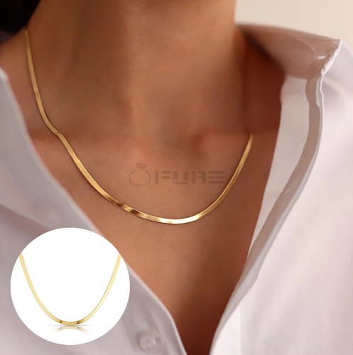 Herringbone link chain 18ct - chain,