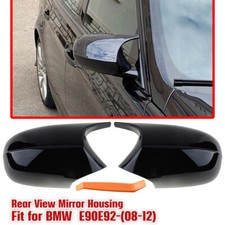 Gloss Black Door Wing Mirror Cover Caps For BMW E81 E87 E90 E92 E93 2008-12 LCI