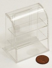 Dolls House Shop Display Small Curved Clear Perspex Shelf Unit Accessory tumdee