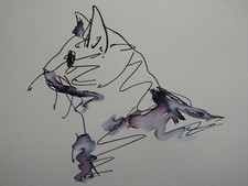 Pen & ink wash scribble