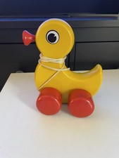 Vintage Wooden Pull Along Duck