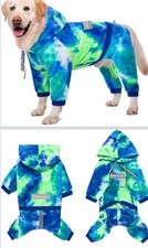 Tie Dye Dog Jumpsuit Coat Blue