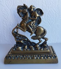 ANTIQUE HEAVY SOLID BRASS NAPOLEON BONAPARTE DOOR STOP STATUE FIGURE ORNAMENT