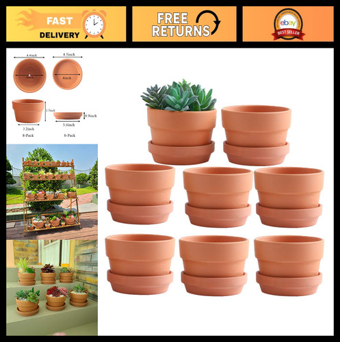 Terracotta pots with - 4.4",