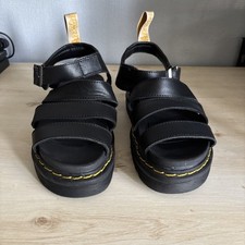 Dr Martens Blaire Platform Black Sandals Womens 6.5 EU 40 Vegan Leather