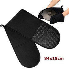 Double Oven Gloves 260°C Heat Resistant Oven Mitt Potholder Silicone Non-slip