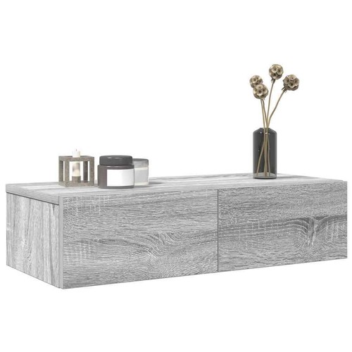 Wall shelf with drawers grey - shelf,