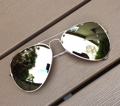 Large silver mirror - silver, gold