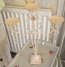 Tall Cream & gold 3 arm