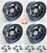 4x Black Challenger 5 Spoke Steel Wheels for Land Rover Defender 16" x 8" ET-35