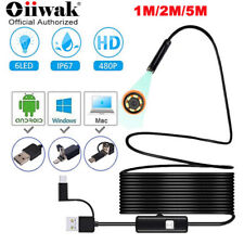 6LED USB Snake Endoscope Borescope HD Inspection Camera Scope for Android Type C