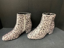 Comfortview Booties 9W Sidney Snow Leopard Calf Hair Womens Wide Width Boots