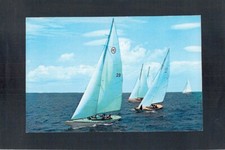 F5160 Transport Sailing Racing Yachts Australia vintage postcard