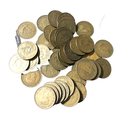 George half penny coin - half,