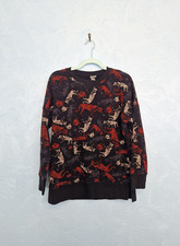 Sweaty Betty Oversized Jumper Size XS 6 8 10 Tiger Cub Printed Sweatshirt Animal