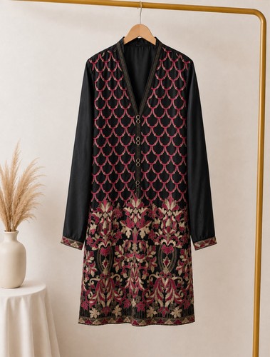 Women black embroidered - black,