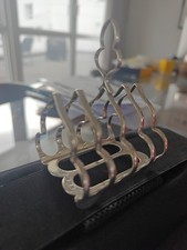 137.5g Super-heavy Sterling Silver 4-slice Toast Rack, Elkington & Co B’ham 1910