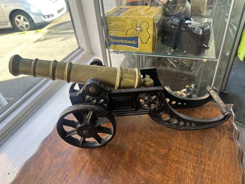 Vintage old antique brass gun - antique,