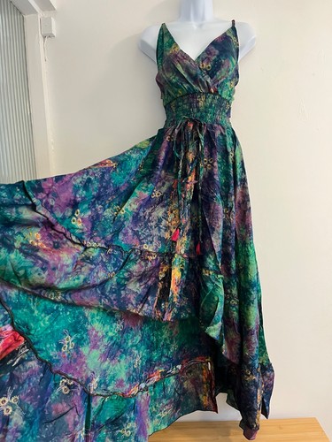 Silk dress fairy green - silk,