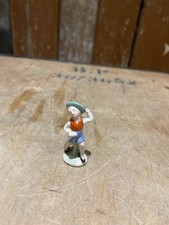 Vintage Porcelain Boy Figure Mid 20th Century Decorative Sculpture Hand Painted