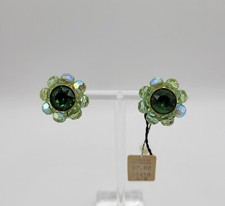 Vtg Crown Trifari Green Rivoli