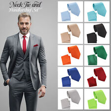 Premium Neck Tie and Handkerchief Pocket Square Mens Wedding Accessories