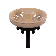 Kitchen Sink Basket Strainer Waste Plug Coloured Ivory Cream Off-White