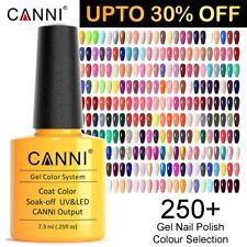 CANNI Nail Gel Polish Colour Coat 7.3ml Soak Off UV / LED Metallic Glittered UK