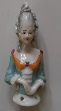 Vintage Porcelain Pin Cushion Half Doll approx. 3 inches high .. please see Pics