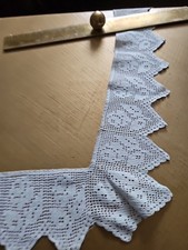 Antique Crochet Lace Bolster Pillow Trim Rose  @ interior frame size 40x80cm