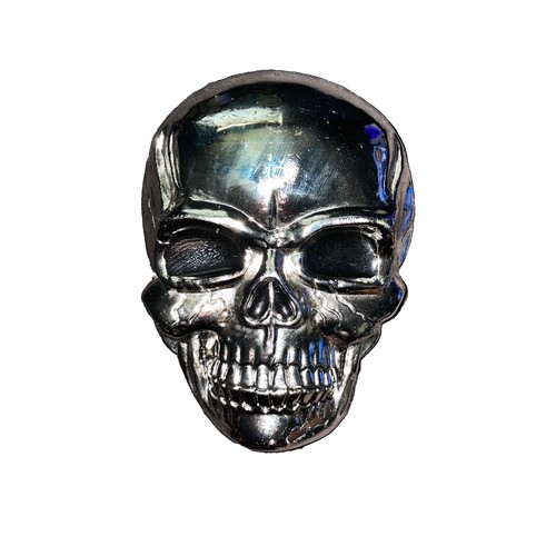 Human skull chrome - 3d, belt