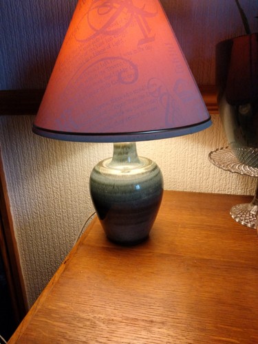 Pottery table lamp seagreen - table,