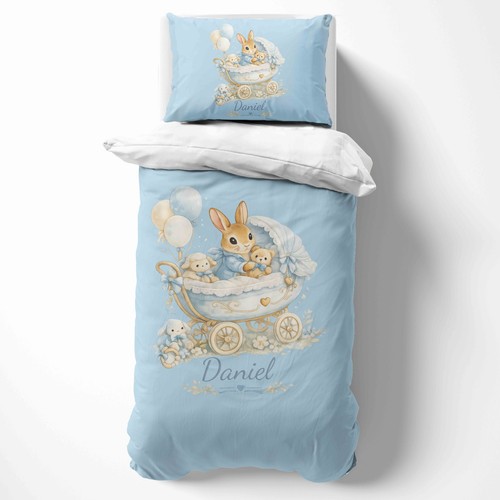 Personalised name bunny pram - bunny,