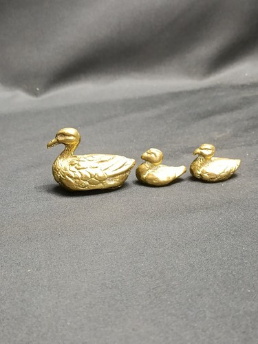 Vintage solid brass duck - brass, &