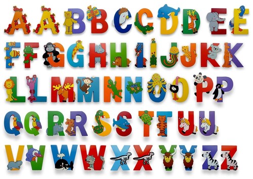 Wooden animal alphabet letters - alphabet,
