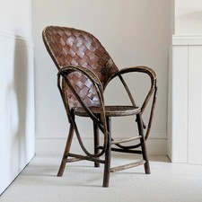 Le Corbusier For Pascal Raffier Vannerie Woven Rattan Stick Chair Mid Century 