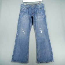 Levis 527 Jeans Mens W32 L30 Blue Bootcut Zip Fly Wash Denim Pants Western