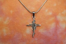 Rose Cross Necklace or