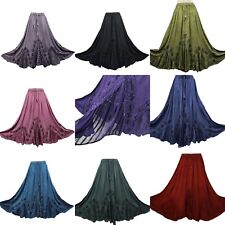 Plus Size Long Skirt Boho Gypsy Medieval Renaissance Embroidered 18 20 22 24 26