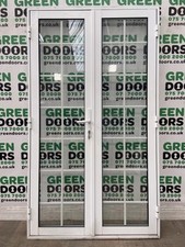 HERITAGE ALUMINIUM FRENCH DOORS EXTERNAL EXTERIOR WHITE DOUBLE GLAZED ALU USED