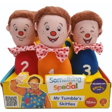 Mr Tumble's Skittles Bowling Toy Something Special Soft Plush 12m+ Golden Bear
