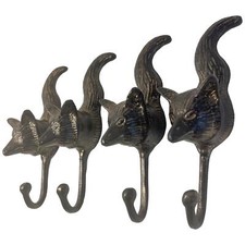 Set of Four Cast Iron Fox Head