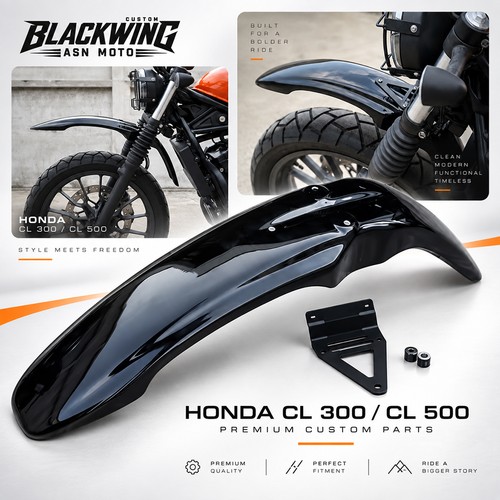 Front fender fairing black fit - front,