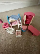 Dolls house wooden bedroom