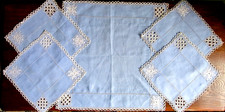 VINTAGE BLUE LINEN TABLECENTRE