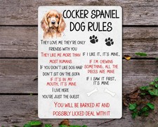 Dog Metal Sign Gift - Cocker