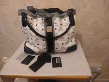 MCM Handbag/Tote White/black B6164 Monogram