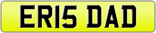 Initials dad number plate - er,